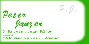 peter janzer business card